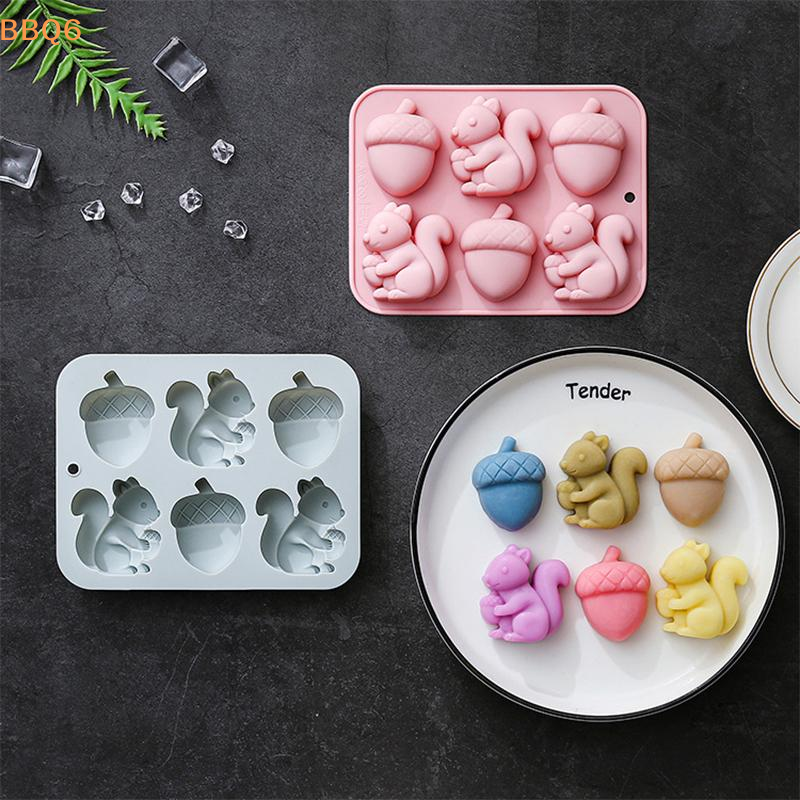 Silicone Mold Baking - *6-hole Squirrel Oak Cake Silicone Molds