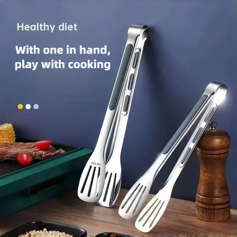 Kitchen Gadgets Products - Non-Slip Stainless Steel Food Tongs for