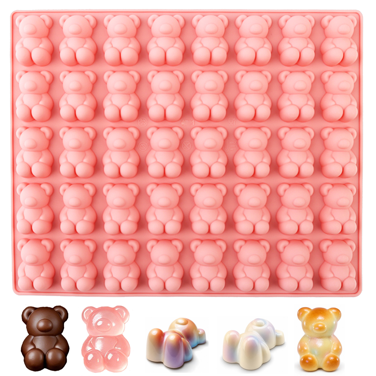 Silicone Mold Baking - 40-Piece Bear-Shaped Silicone Mold 3D Cartoon