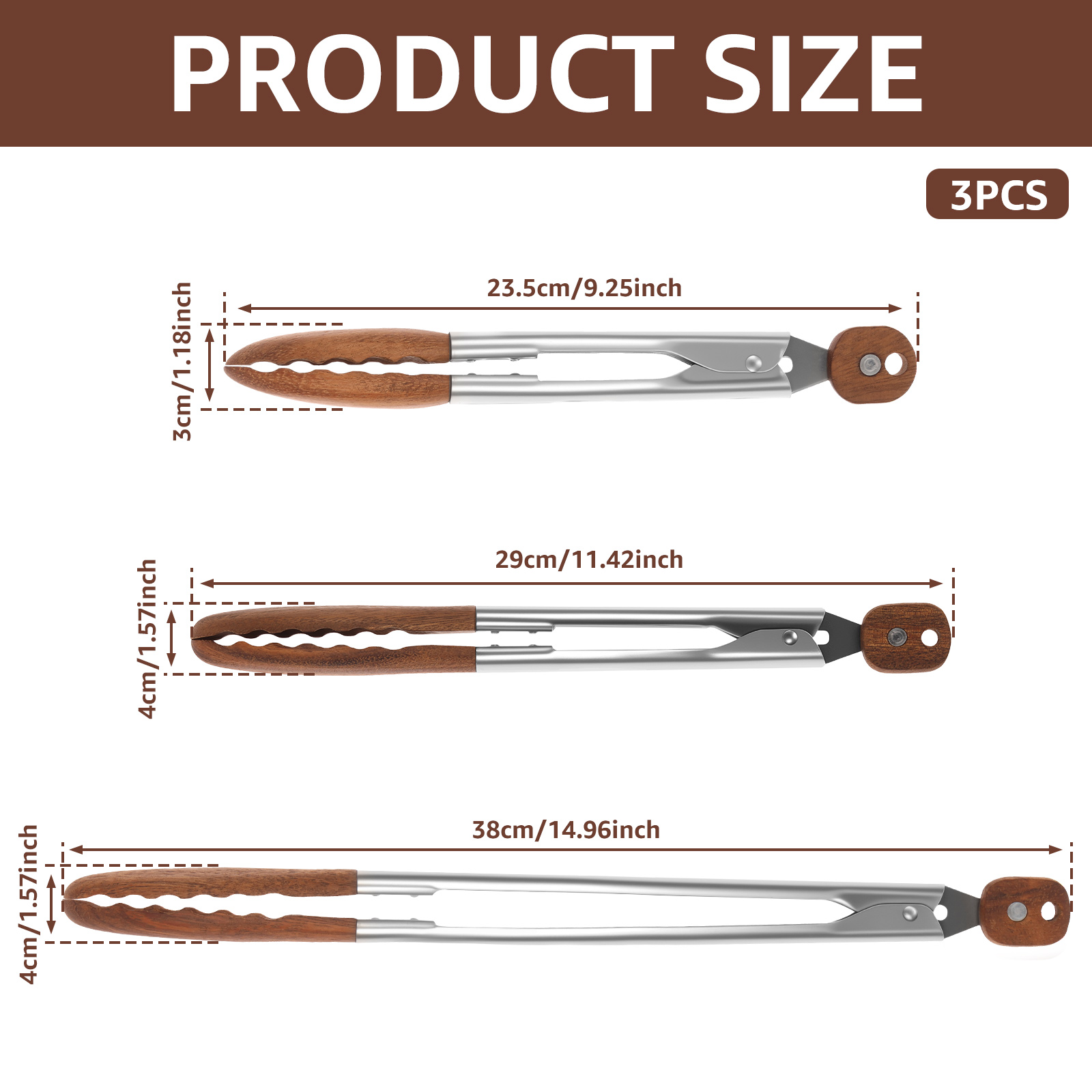 2/3 Pcs Food Tongs Walnut Wood - огляд і ціна Kitchen Gadgets Products