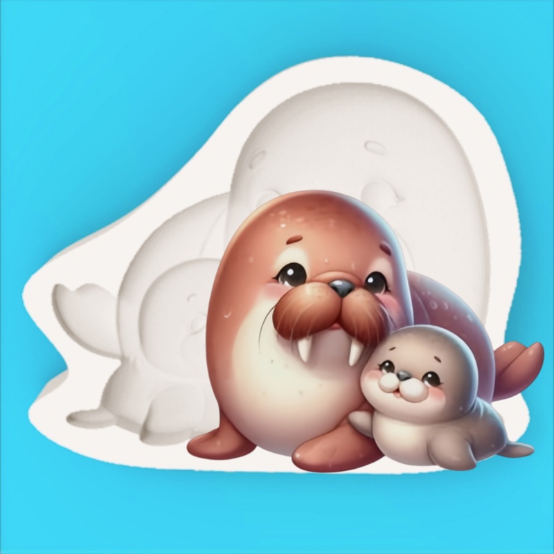 Arctic Walrus Parent-Child Mol - огляд і ціна Silicone Mold Baking