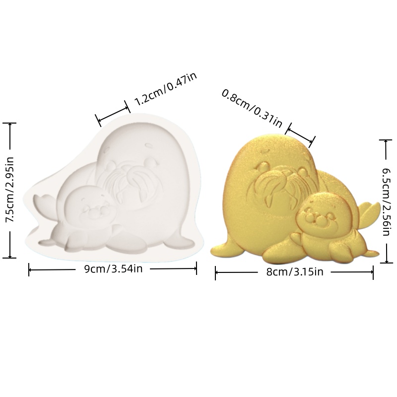 Arctic Walrus Parent-Child Mol - огляд і ціна Silicone Mold Baking