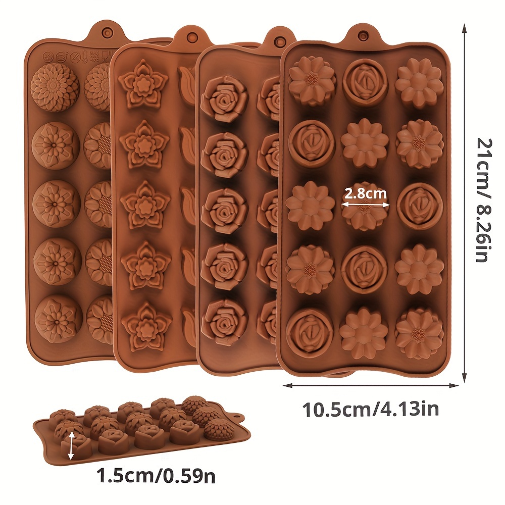 4 Flower-Shaped Chocolate Cand - огляд і ціна Silicone Mold Baking