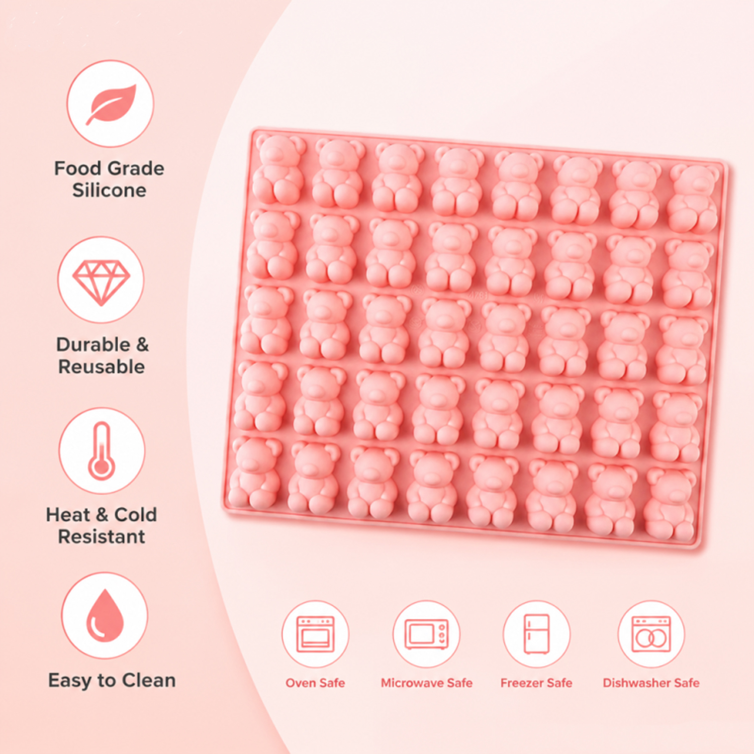 40-Piece Bear-Shaped Silicone  - огляд і ціна Silicone Mold Baking