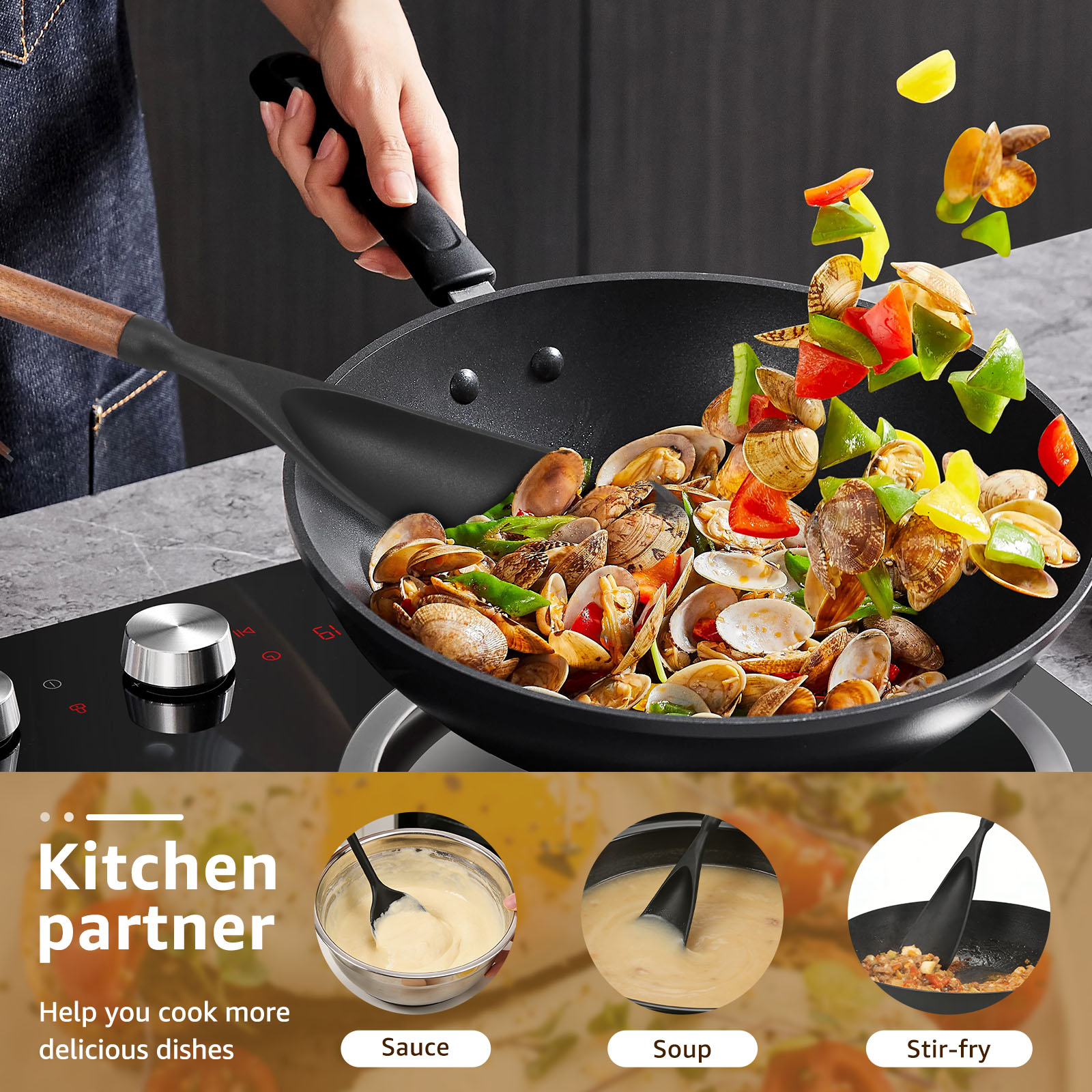 Silicone Cooking Spatula Spoon - огляд і ціна Kitchen Gadgets Under 100