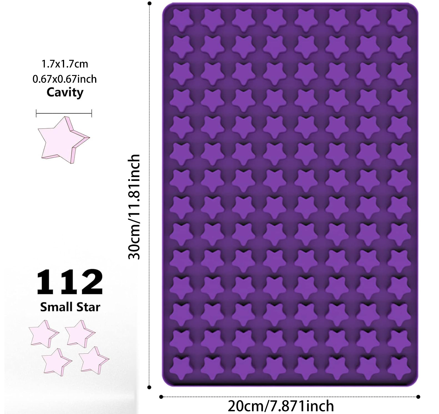 112 Cavity Mini Star Silicone  - огляд і ціна Silicone Mold Baking