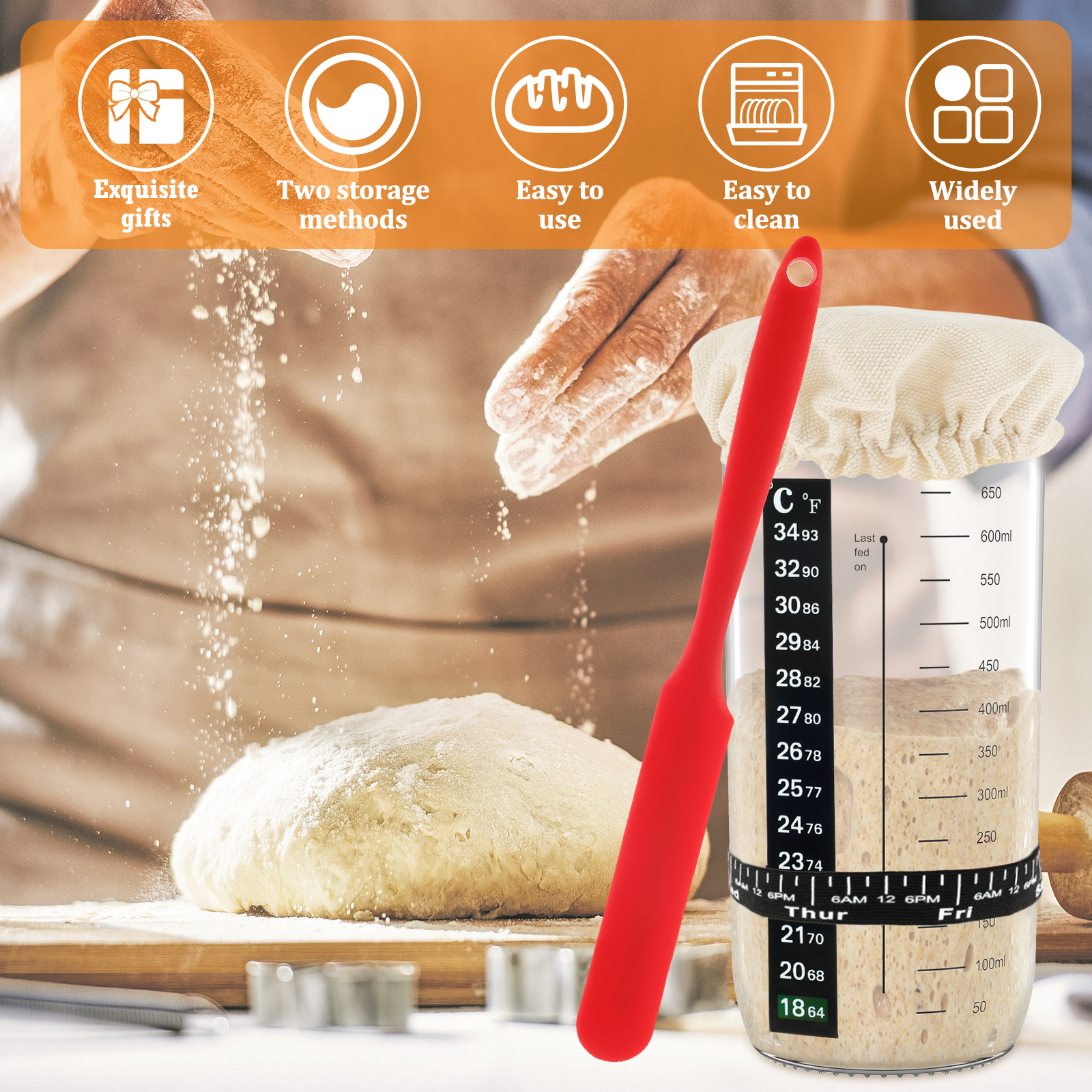7Pcs Dough Starter Jar Laber S - огляд і ціна Kitchen Gadgets Under 100