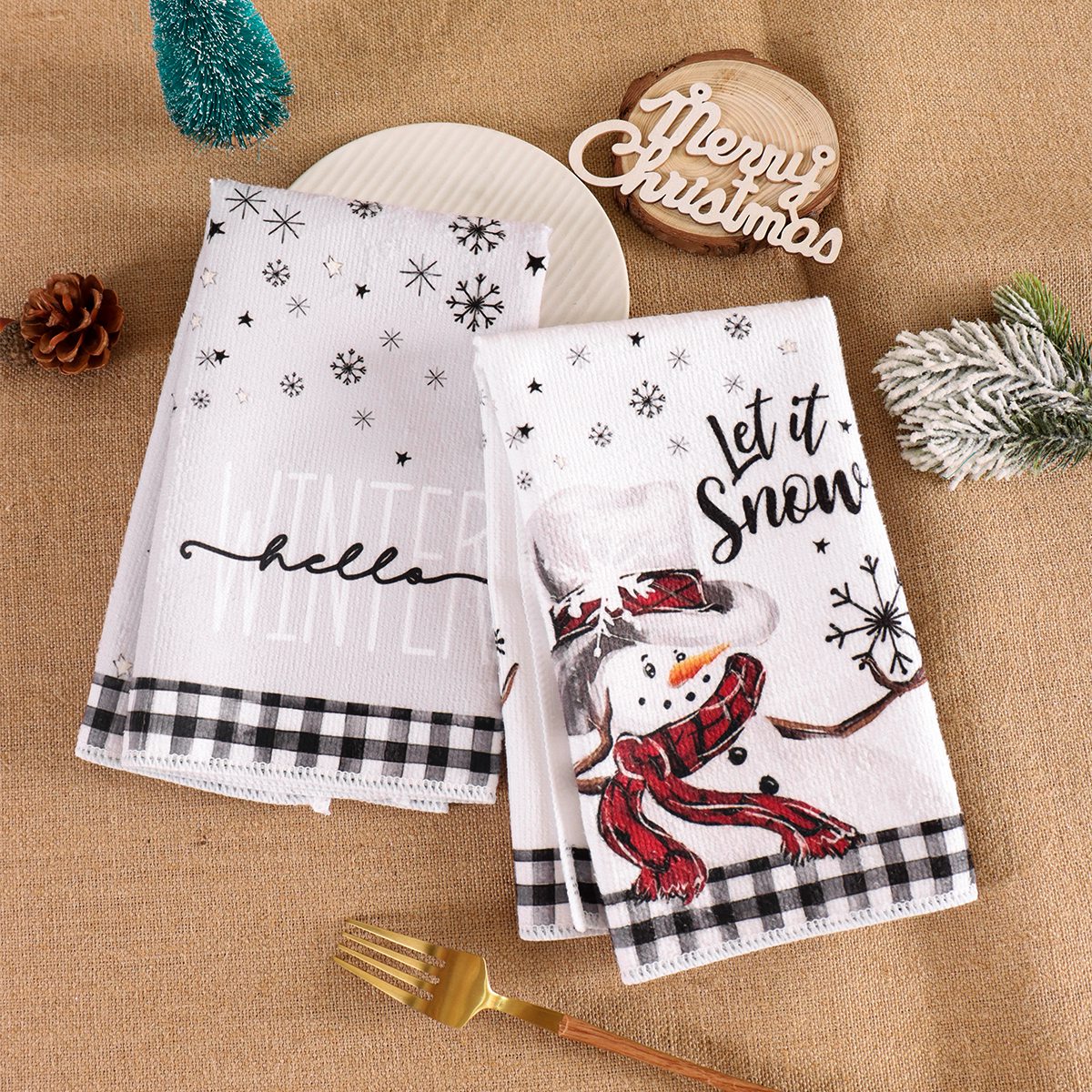 2pcs Christmas Kitchen Towels  - огляд і ціна Kitchen Gadgets Gift