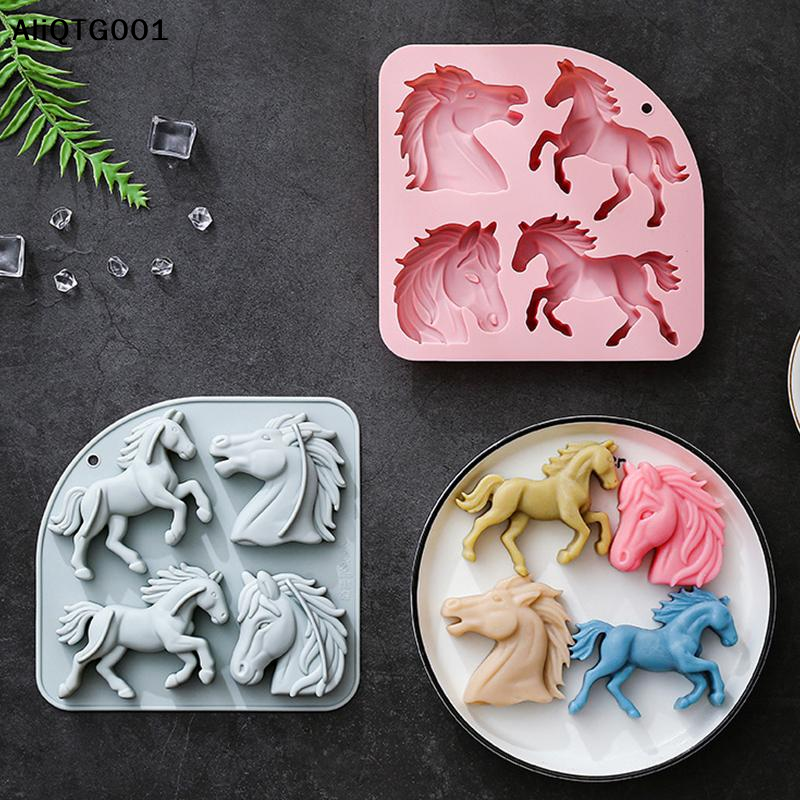 4-Cavity 3D Horse Silicone Mol - огляд і ціна Silicone Mold Baking