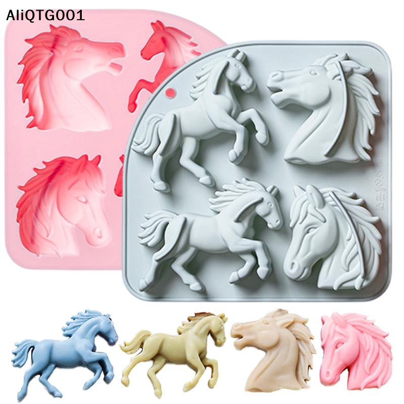 4-Cavity 3D Horse Silicone Mol - огляд і ціна Silicone Mold Baking