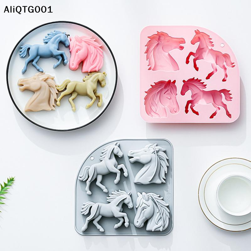 4-Cavity 3D Horse Silicone Mol - огляд і ціна Silicone Mold Baking