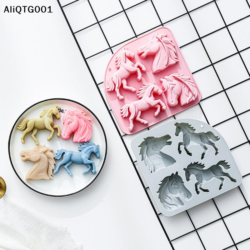 4-Cavity 3D Horse Silicone Mol - огляд і ціна Silicone Mold Baking